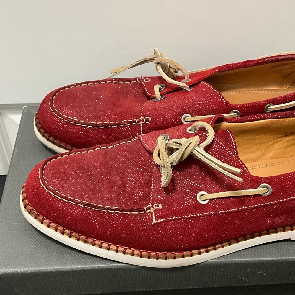 Jimmy Choo Red Suede Sneakers - Picture 8 of 14